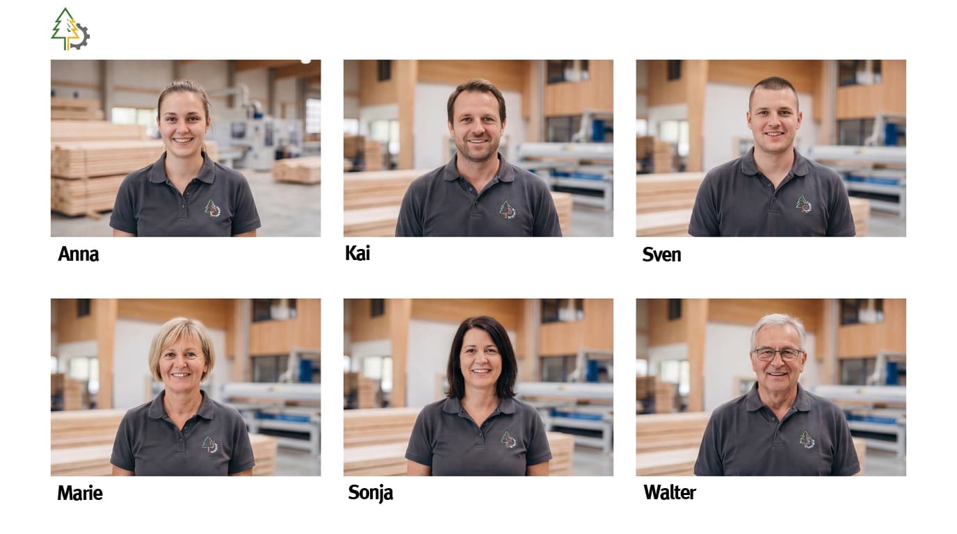 Teamseite mit einheitlich aufbereiteten Teamportraits
